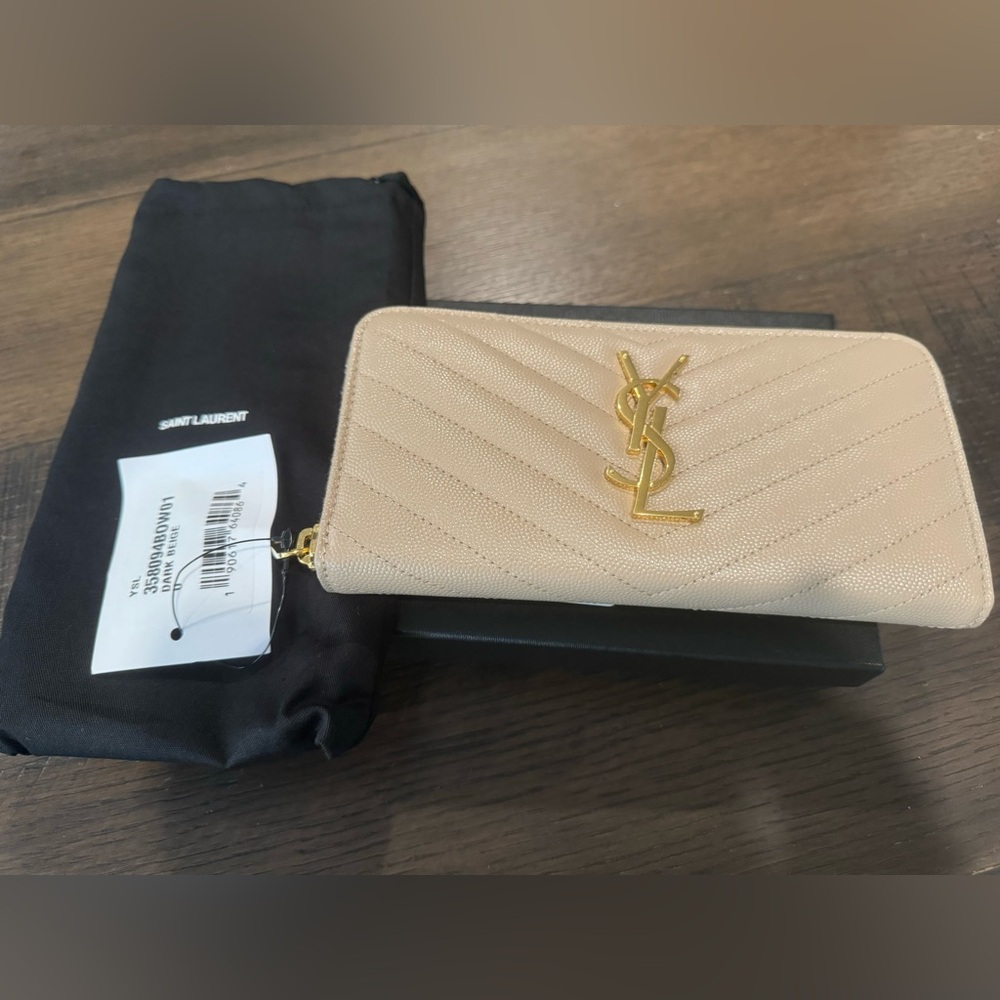 Saint Laurent Cassandre Matelasse Zip Around Wallet